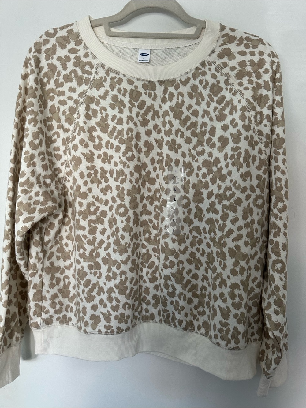Brand New Old Navy Cream and Tan Leopard Print Sweatshirt